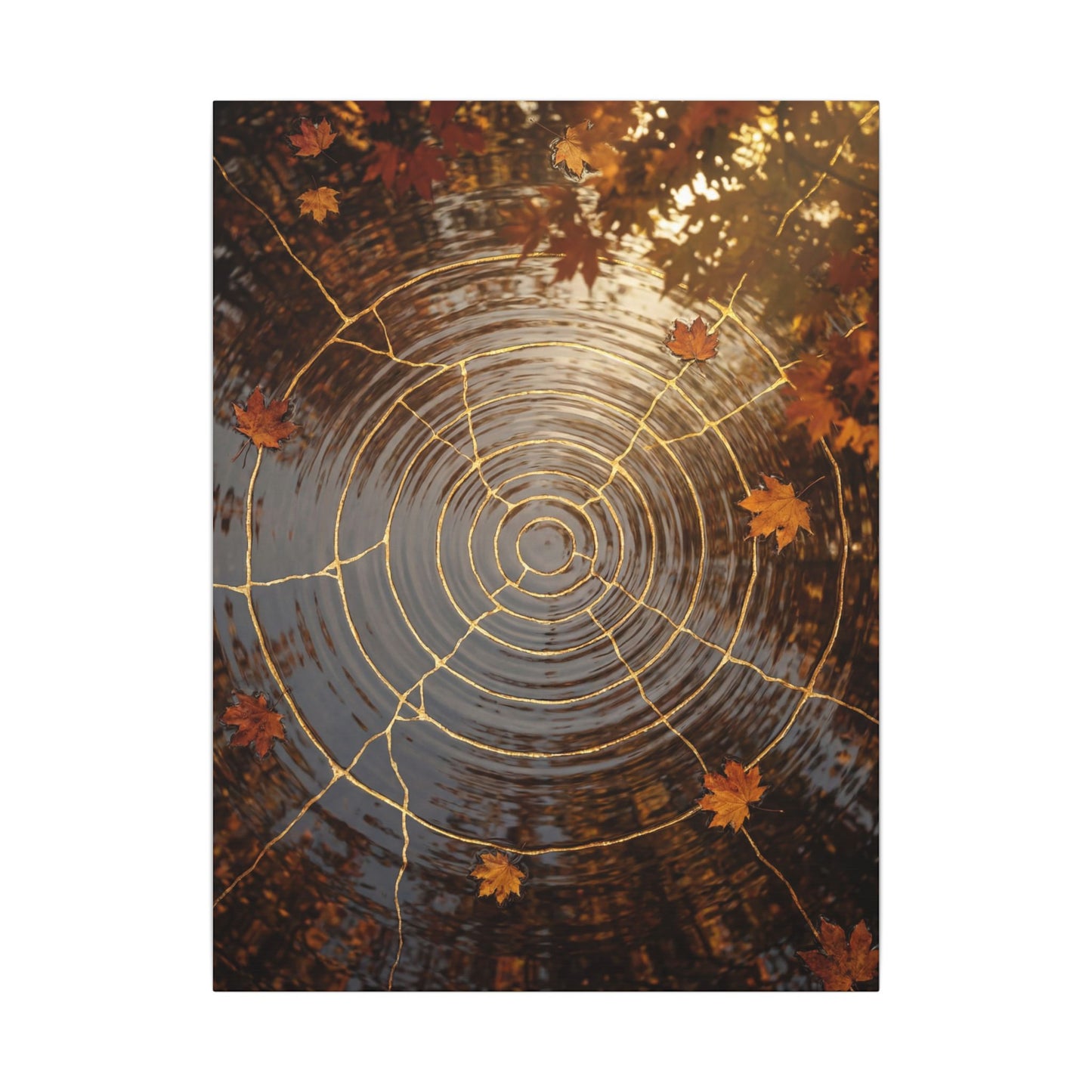 Artful Water Ripple Canvas Art - Gold Vein Kintsugi