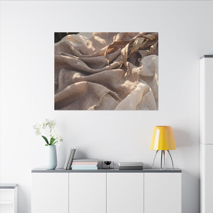 Silk Drape Summer Canvas Art | Japandi Neutral Design