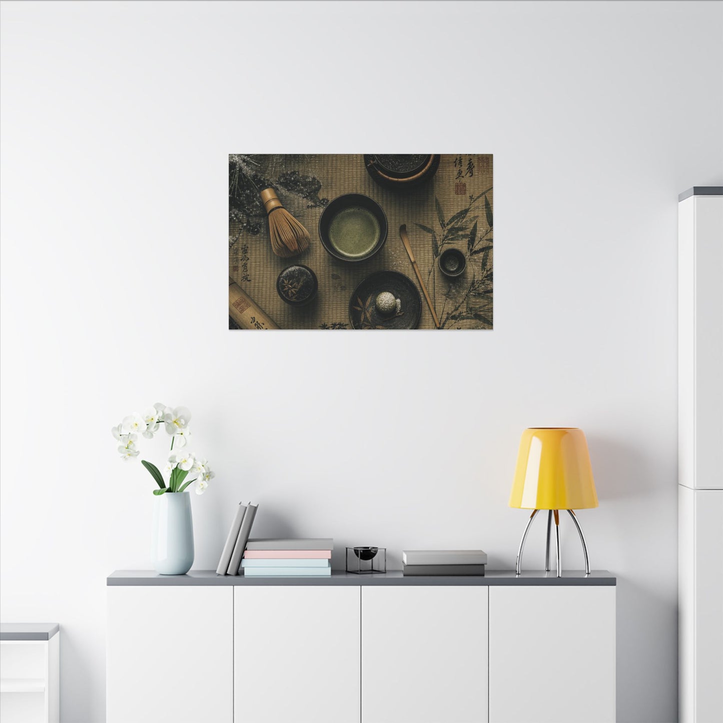 Tea Ceremony Canvas Art | Winter Zen Ukiyo E Inspired Art