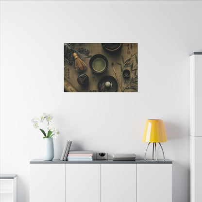 Tea Ceremony Canvas Art | Winter Zen Ukiyo E Inspired Art