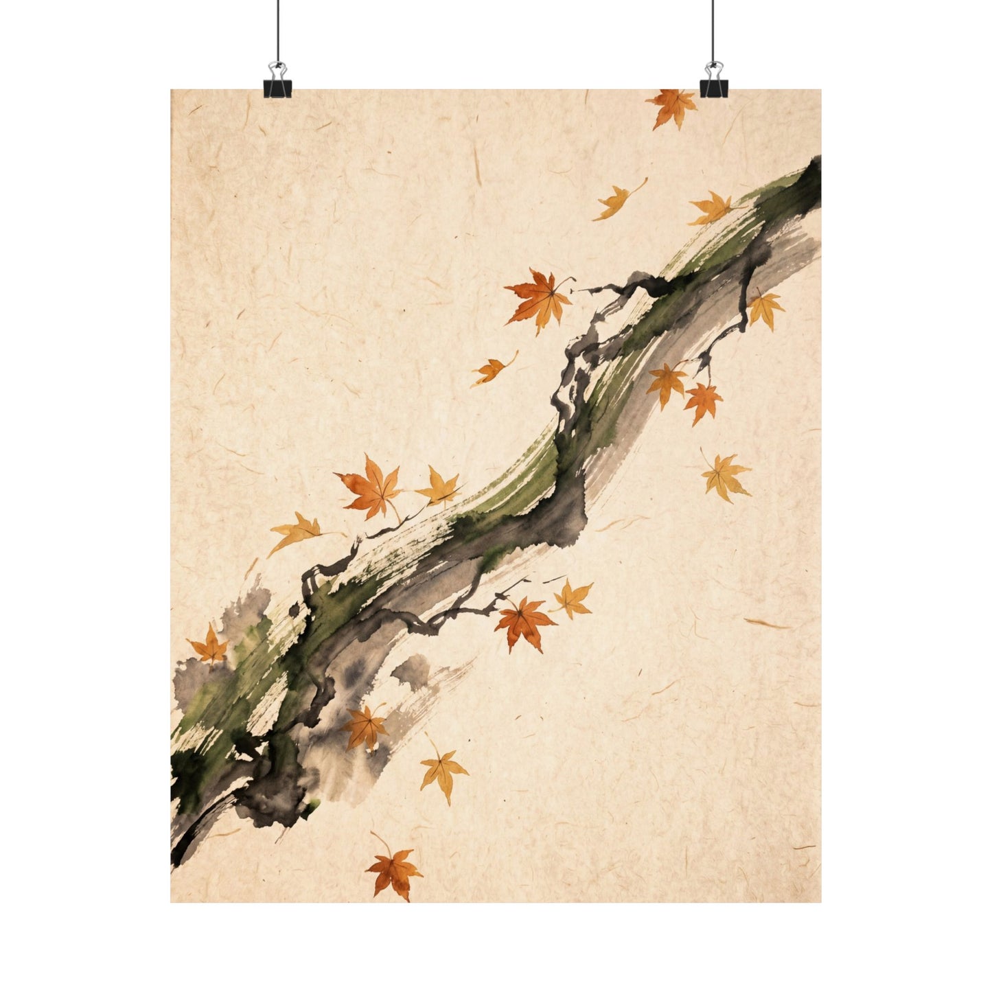 Ma Ink Brushstroke Wall Art Print - Zen Ukiyo E Inspired