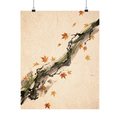 Ma Ink Brushstroke Wall Art Print - Zen Ukiyo E Inspired