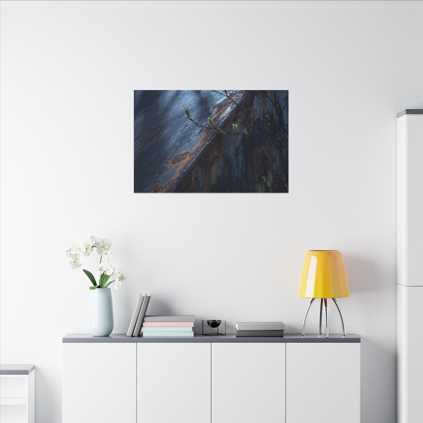 Rust Patina Canvas Art | Spring Dark Japandi Shadow Zen Art
