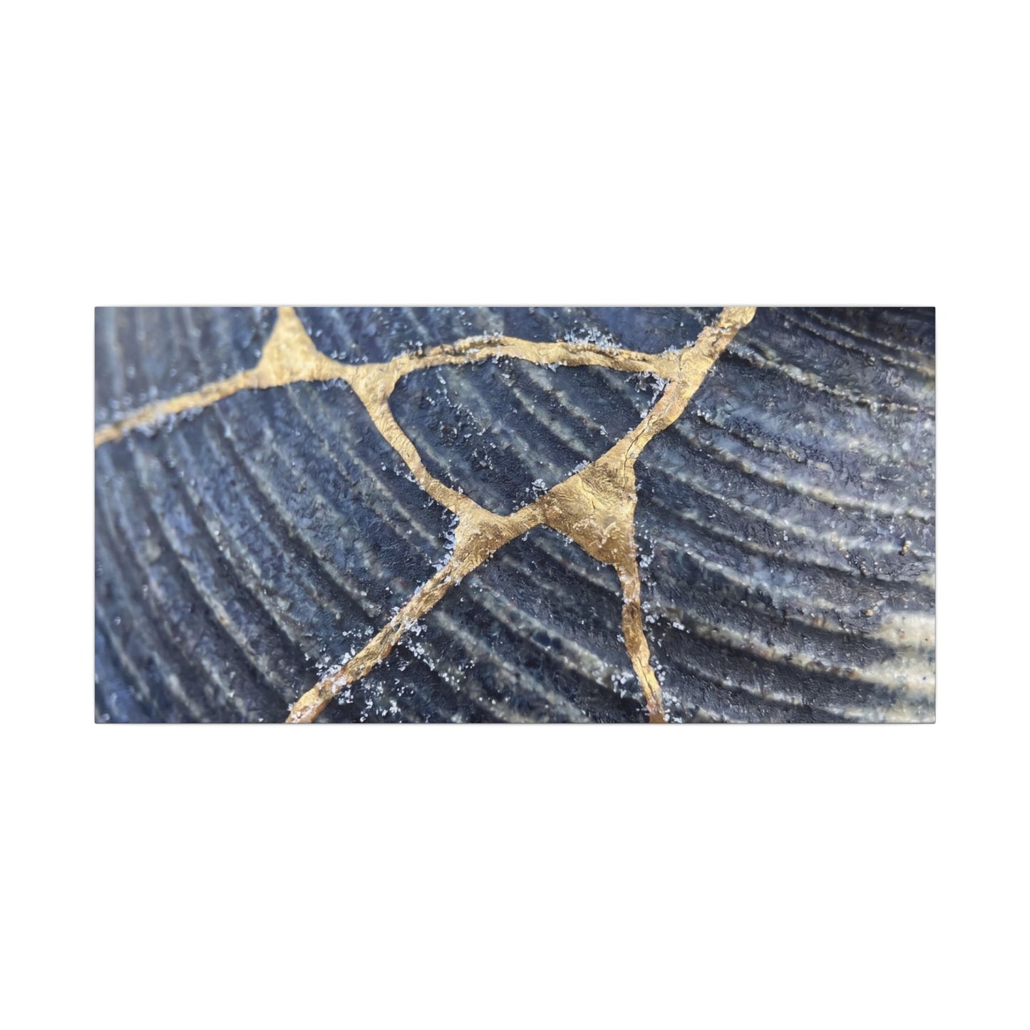 Shibui Water Ripple Canvas Art - Kintsugi Gold Repair