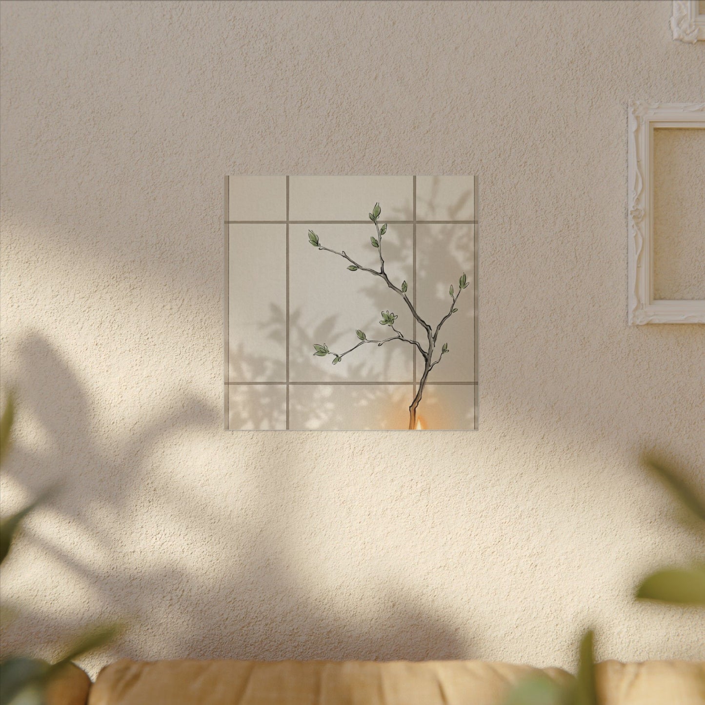 Shoji Screen Spring Canvas Art | Japandi Cozy Design