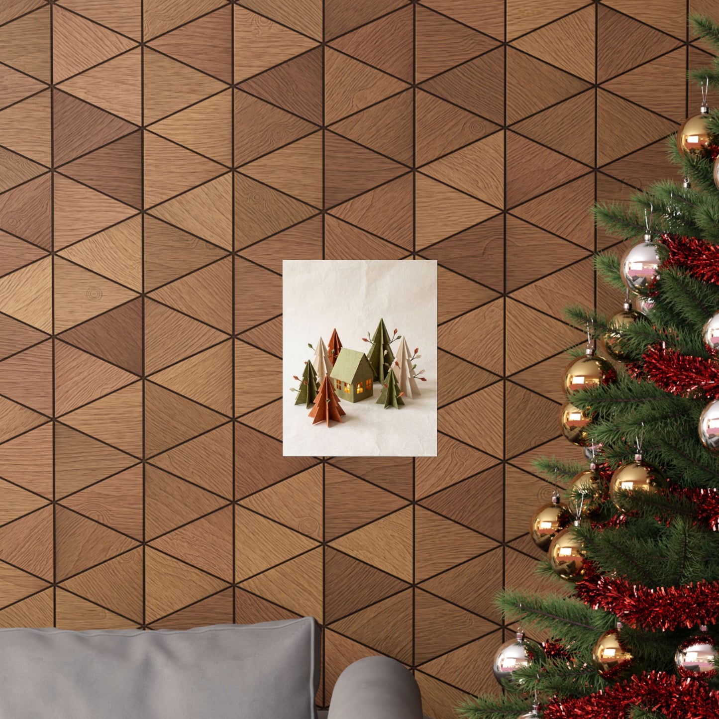 Spring Paper Fold Forest Whimsy Wall Art Print | Nostalgic Decor