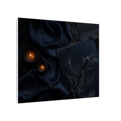 Candlelight Silk Drape Canvas Art - Dark Japandi Kanso