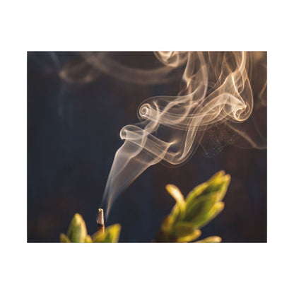Incense Smoke Spring Canvas Art | Dark Japandi Atmospheric Design