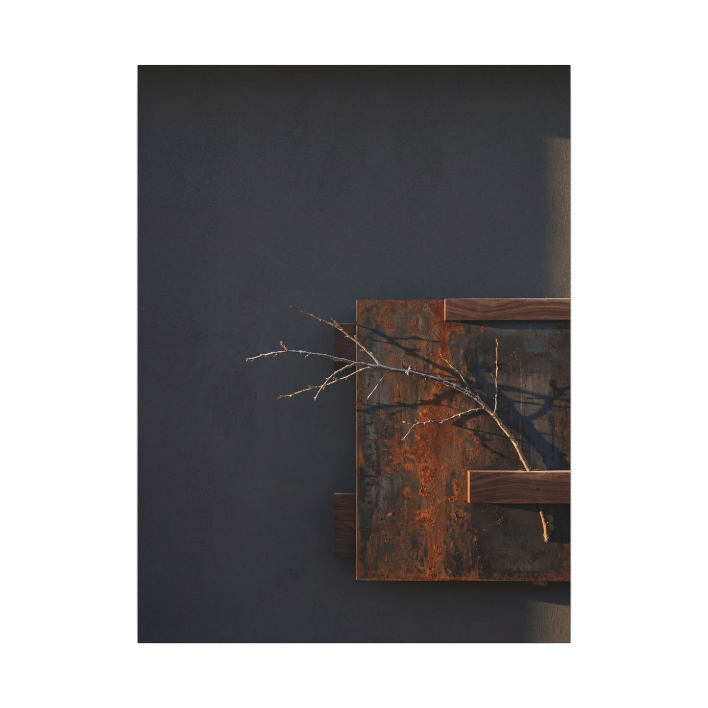 Ma Rust Patina Canvas Art - Dark Japandi Dark Texture