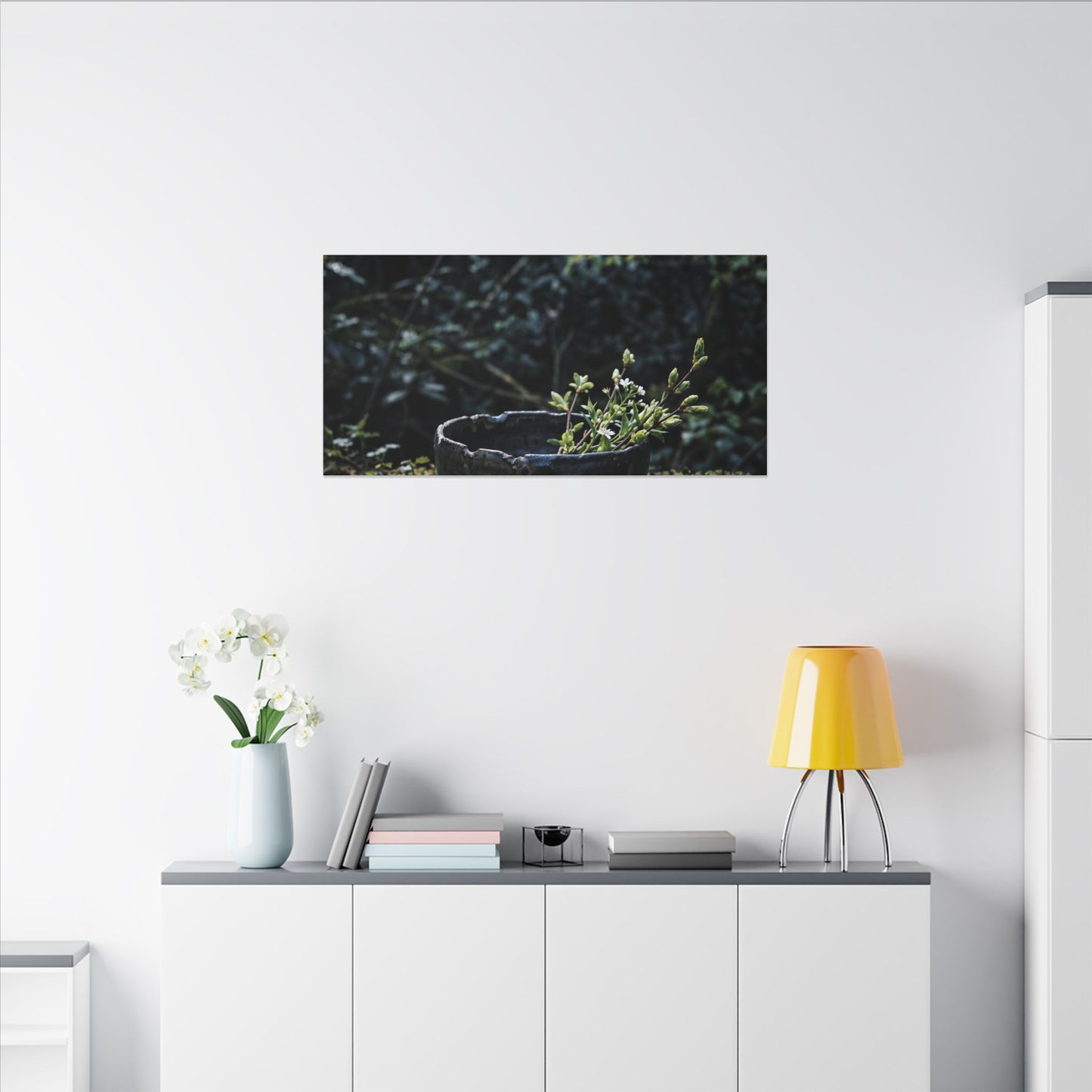 Dappled Ceramic Bowl Canvas Art - Dark Japandi Datsuzoku