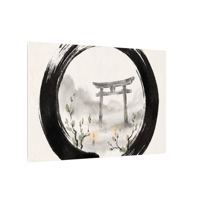 Spring Torii Gate Enso Canvas Art | Tranquil Decor