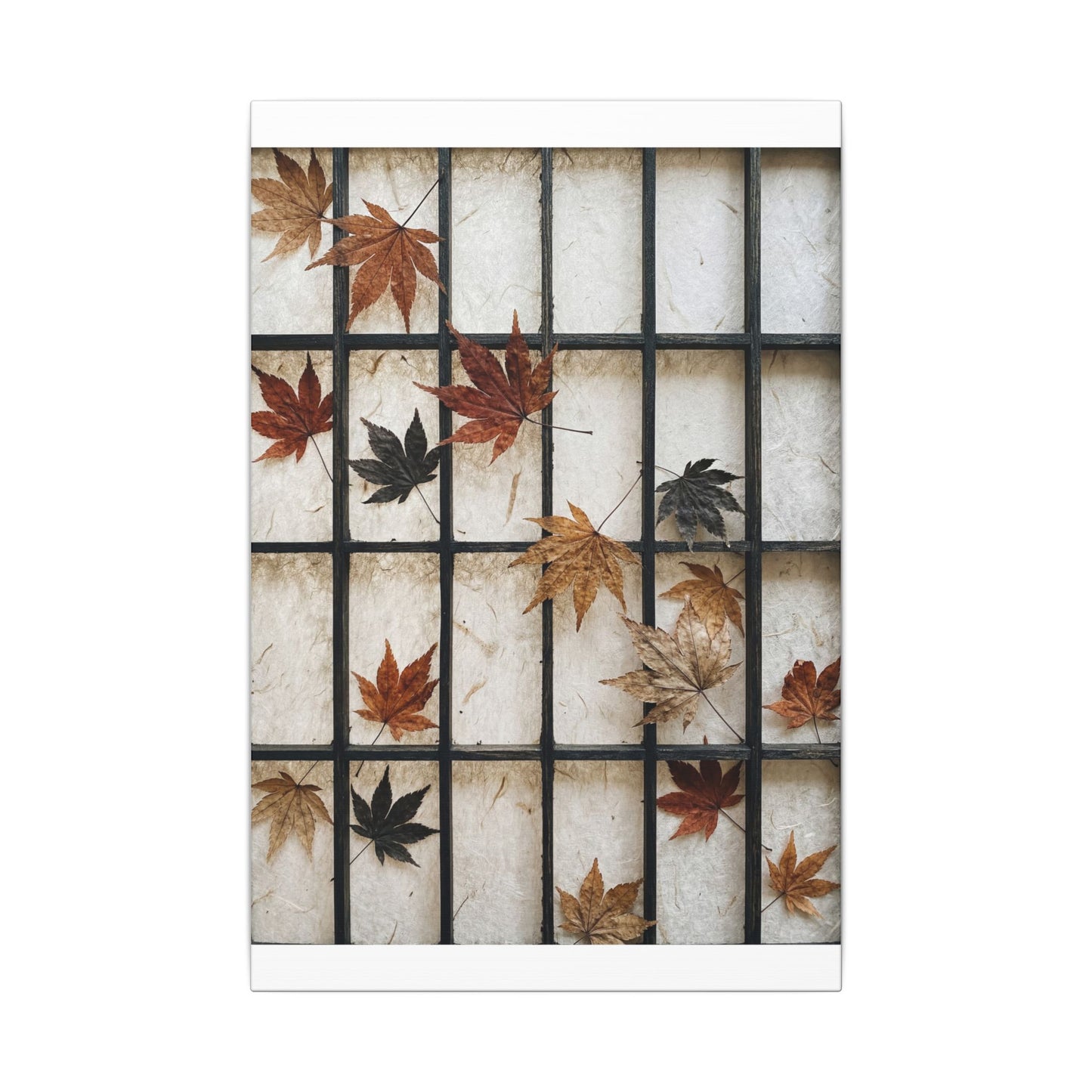 Japandi Shoji Screen in Overcast | Texture Canvas Art