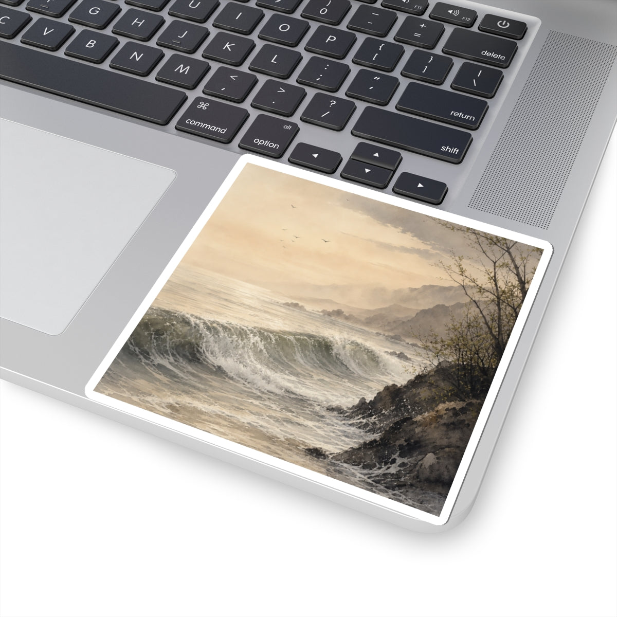 Ma Ocean Wave Sticker - Japandi Watercolor