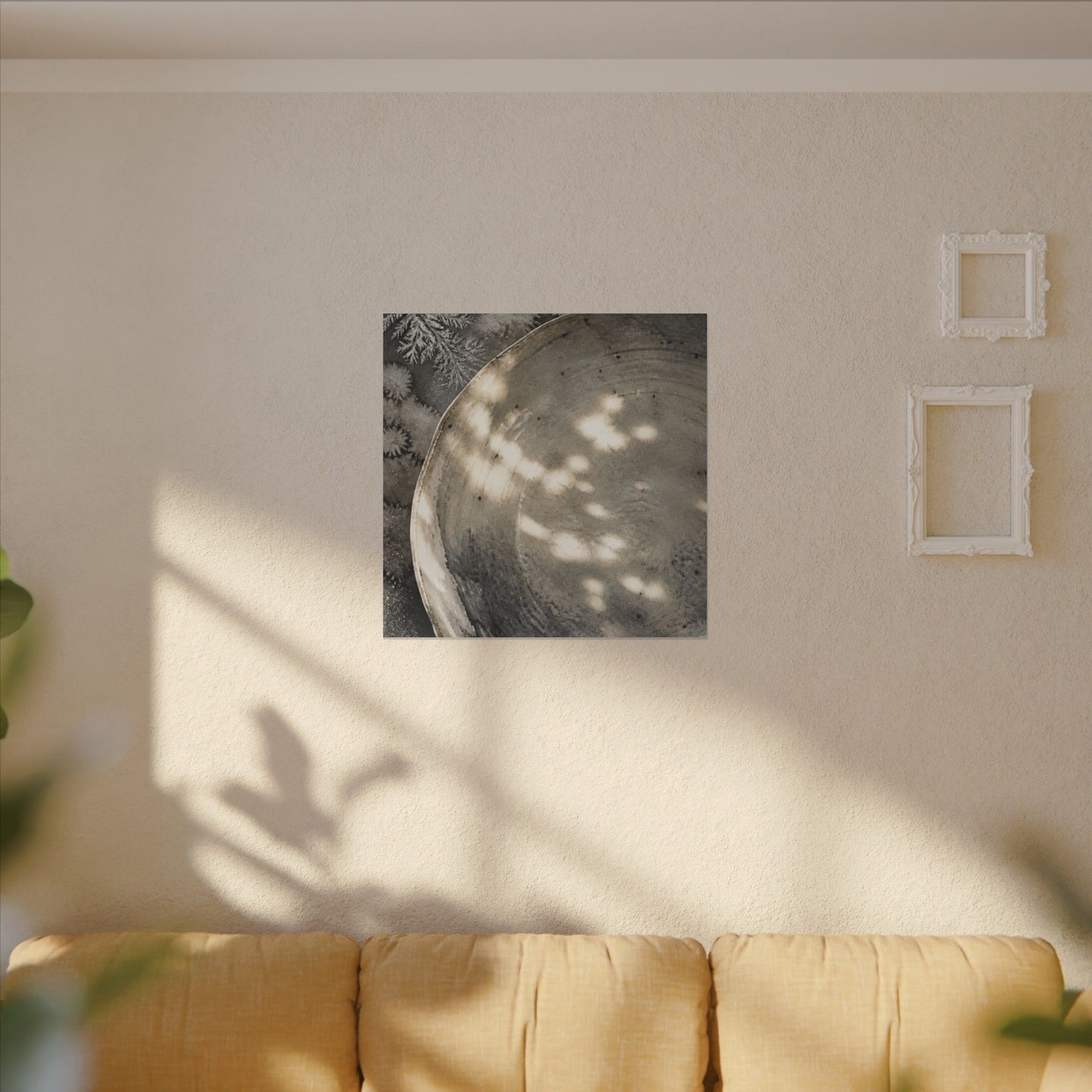 Ceramic Bowl Watercolor Canvas Art | Warm Japandi Art