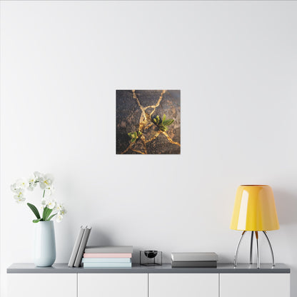 Rust Patina Gold Repair Canvas Art | Resilient Kintsugi Art