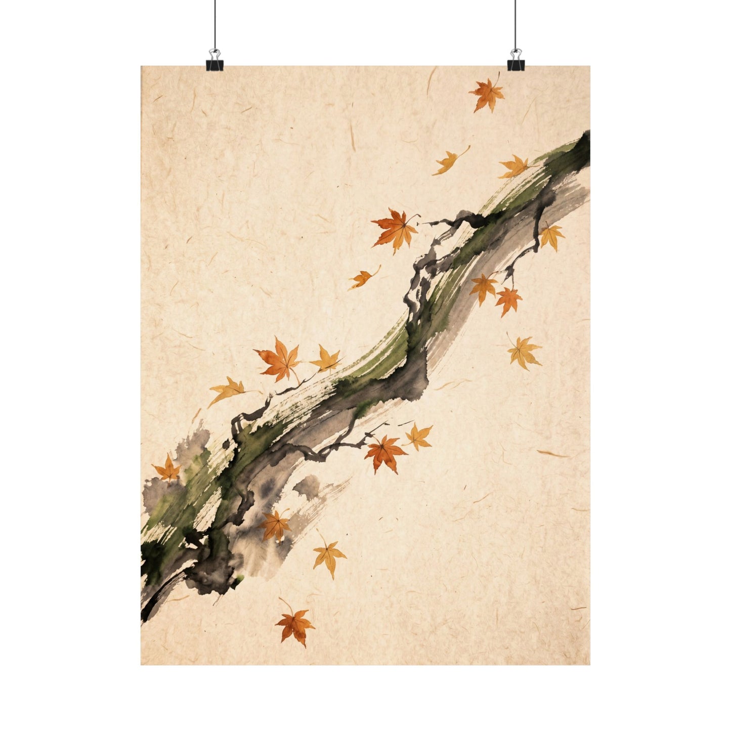 Ma Ink Brushstroke Wall Art Print - Zen Ukiyo E Inspired