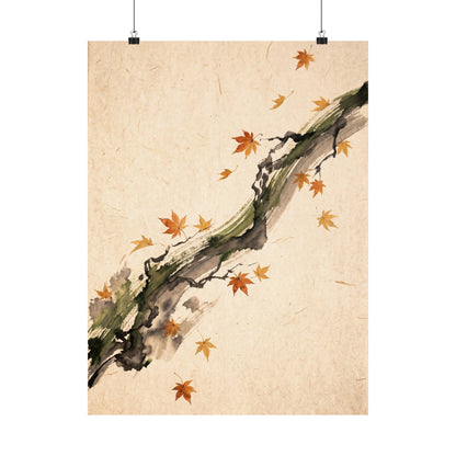 Ma Ink Brushstroke Wall Art Print - Zen Ukiyo E Inspired
