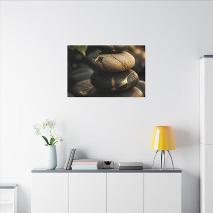 Summer River Stones Broken Beauty Canvas Art | Healing Decor