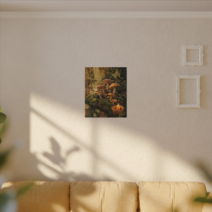 Spring Wild Mushrooms Herbarium Canvas Art | Earthy Decor