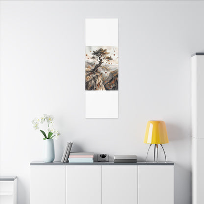 Autumn Pine Tree Watercolor Canvas Art | Warm Decor