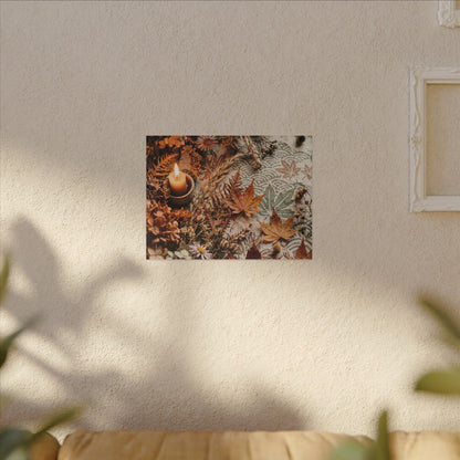 Candlelight Dried Flowers Canvas Art - Japandi Seijaku