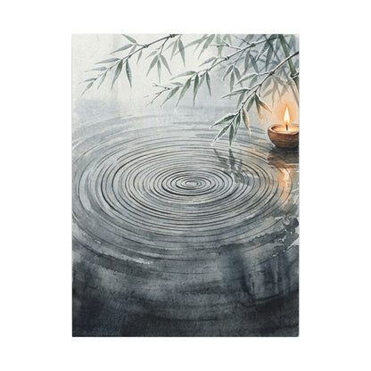 Water Ripple Sumi E Canvas Art | Calm Zen Art