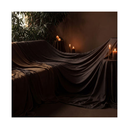 Candlelight Silk Drape Wall Art Print - Dark Japandi Ma