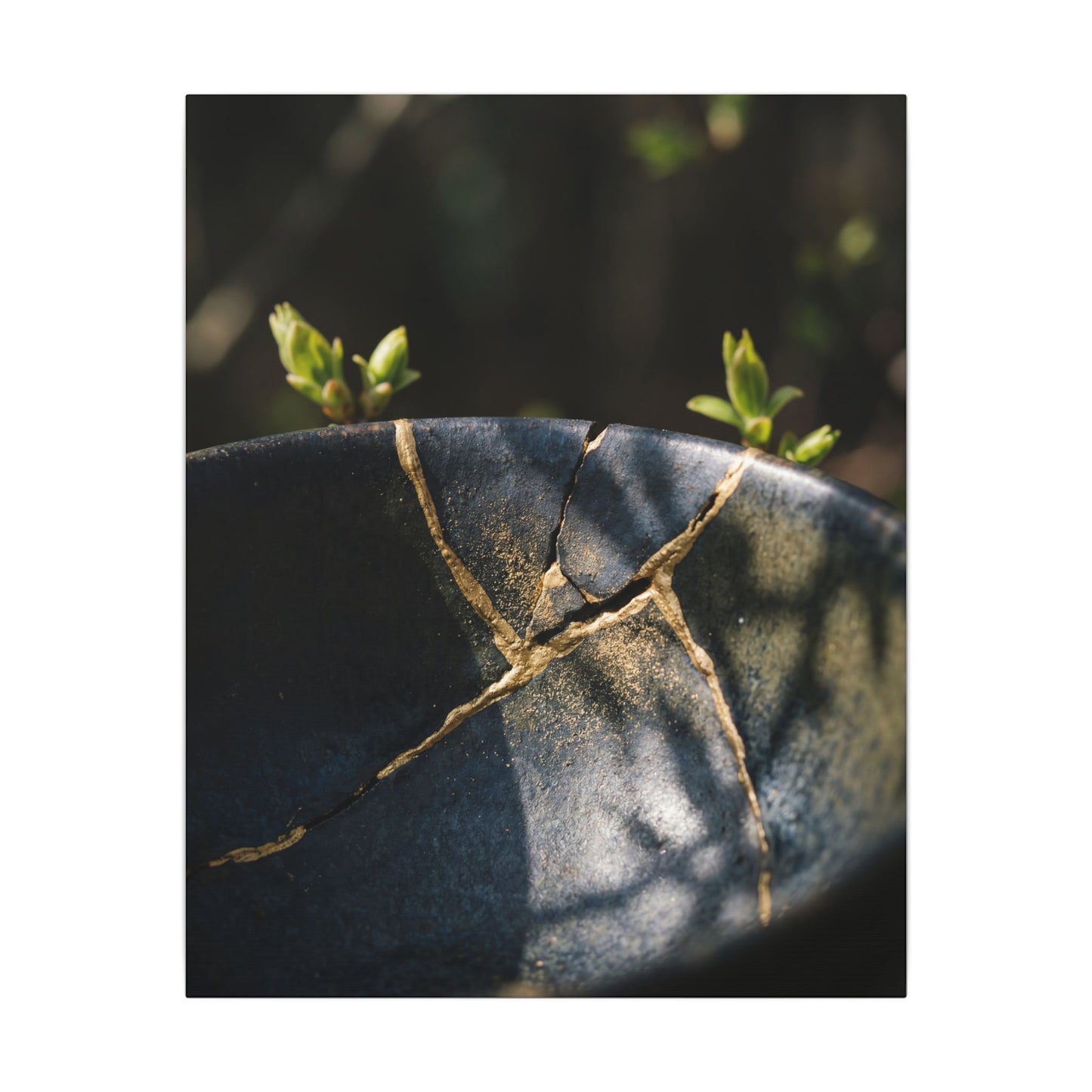 Seijaku Broken Pottery Canvas Art - Dark Japandi Shadow Zen