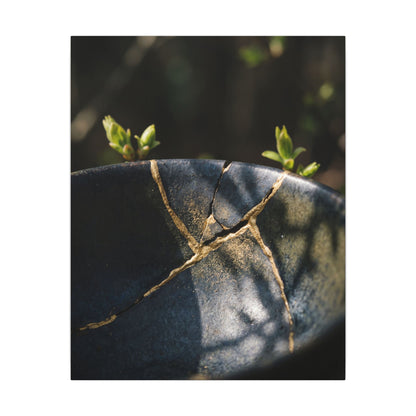 Seijaku Broken Pottery Canvas Art - Dark Japandi Shadow Zen