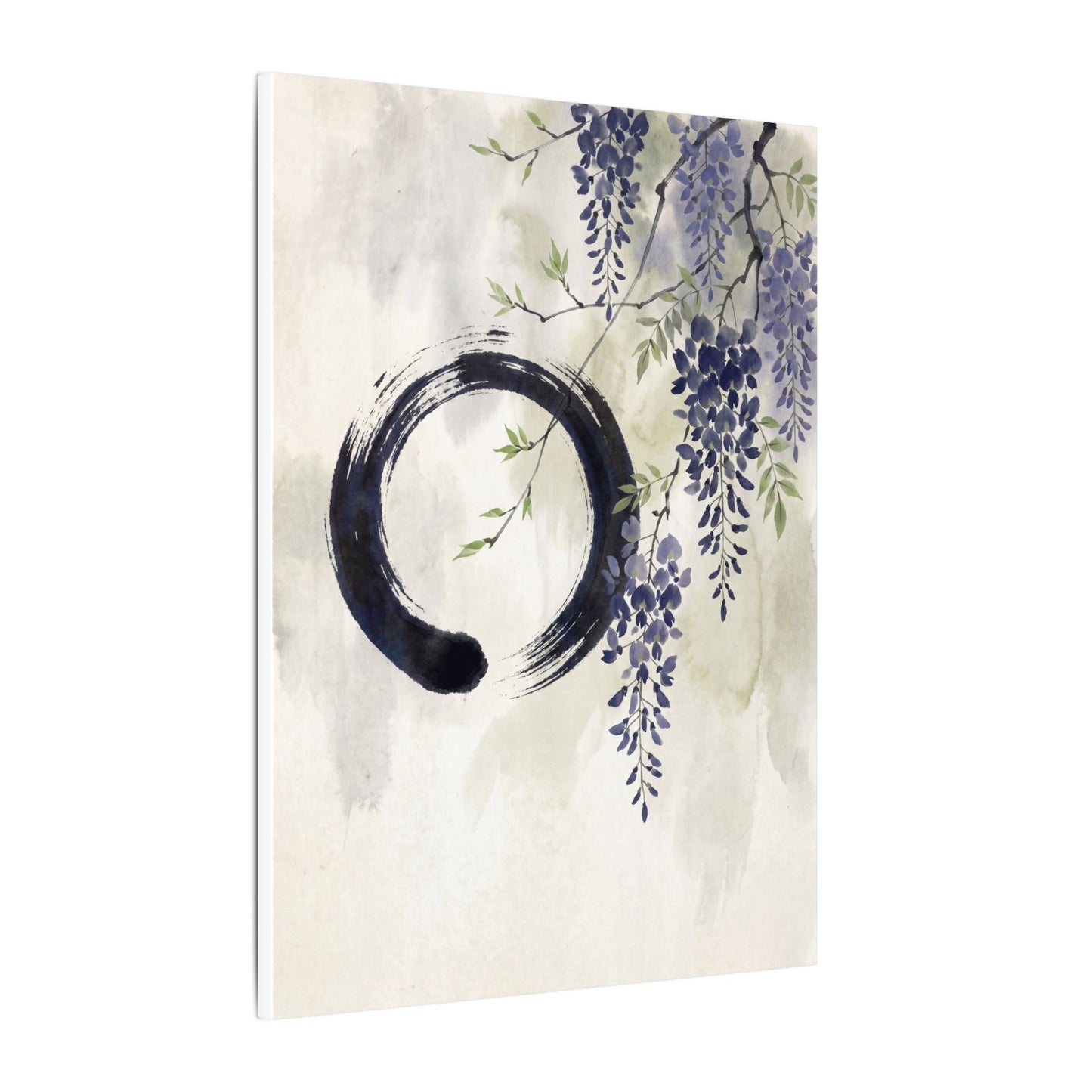 Wisteria Enso Canvas Art | Serene Zen Art