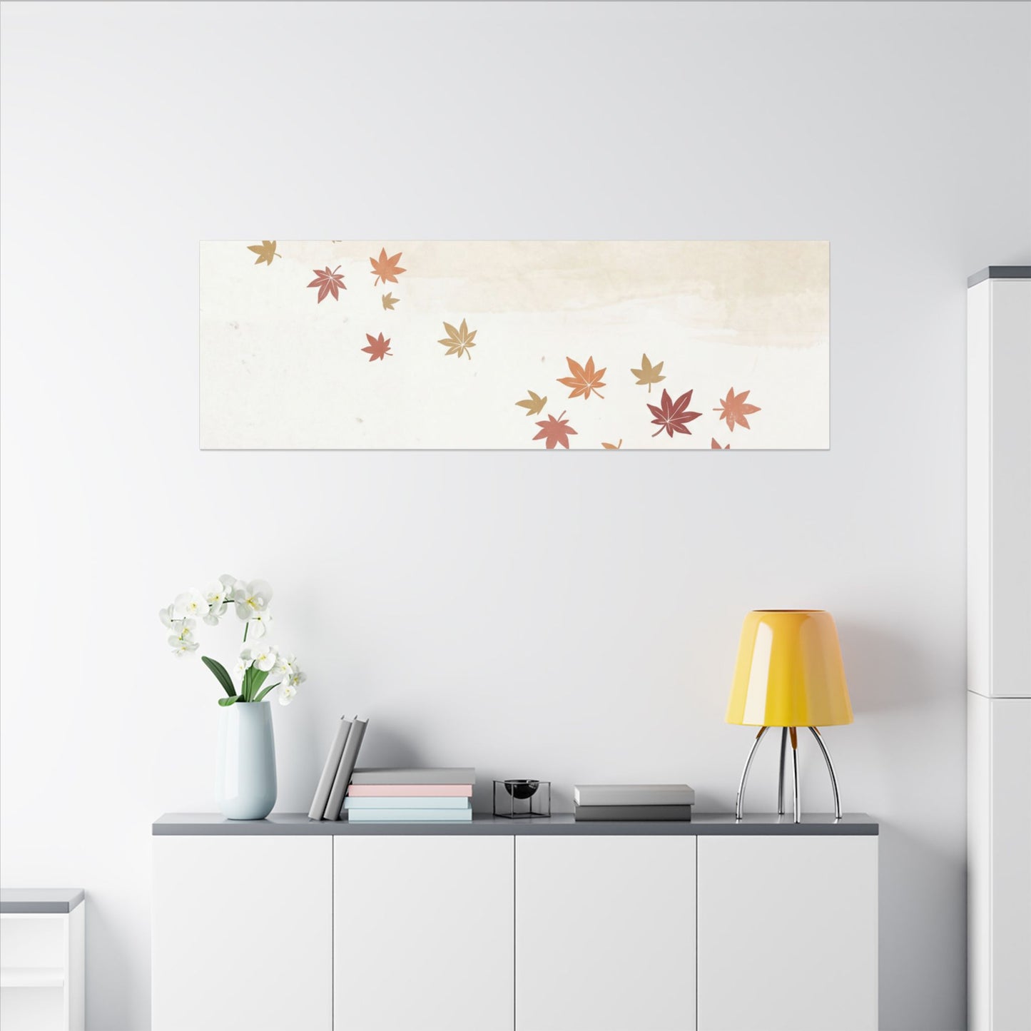 Earthy Mountain Mist Canvas Art - Japanese Pattern Japandi