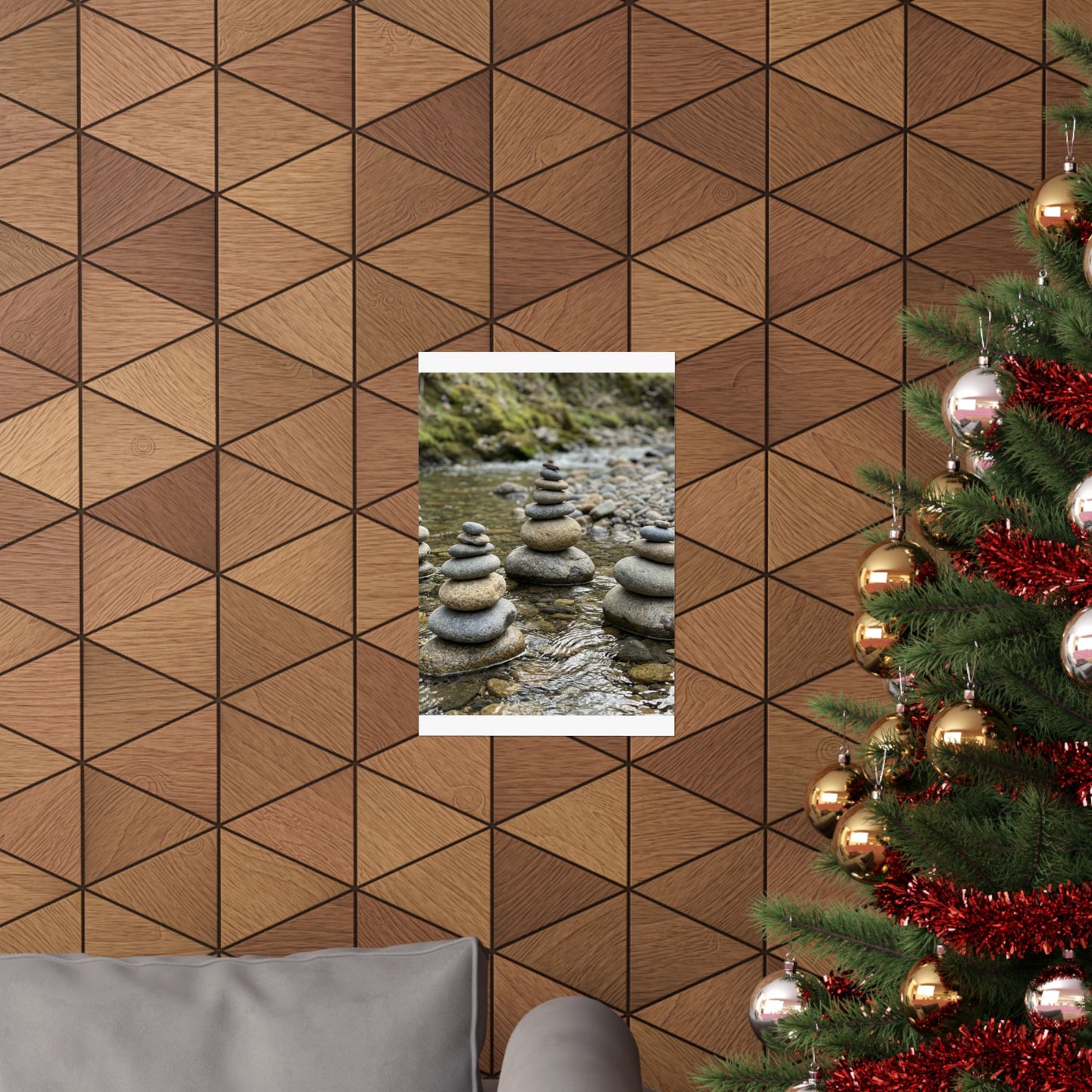 River Stones Summer Wall Art Print | Zen Contemplative Design