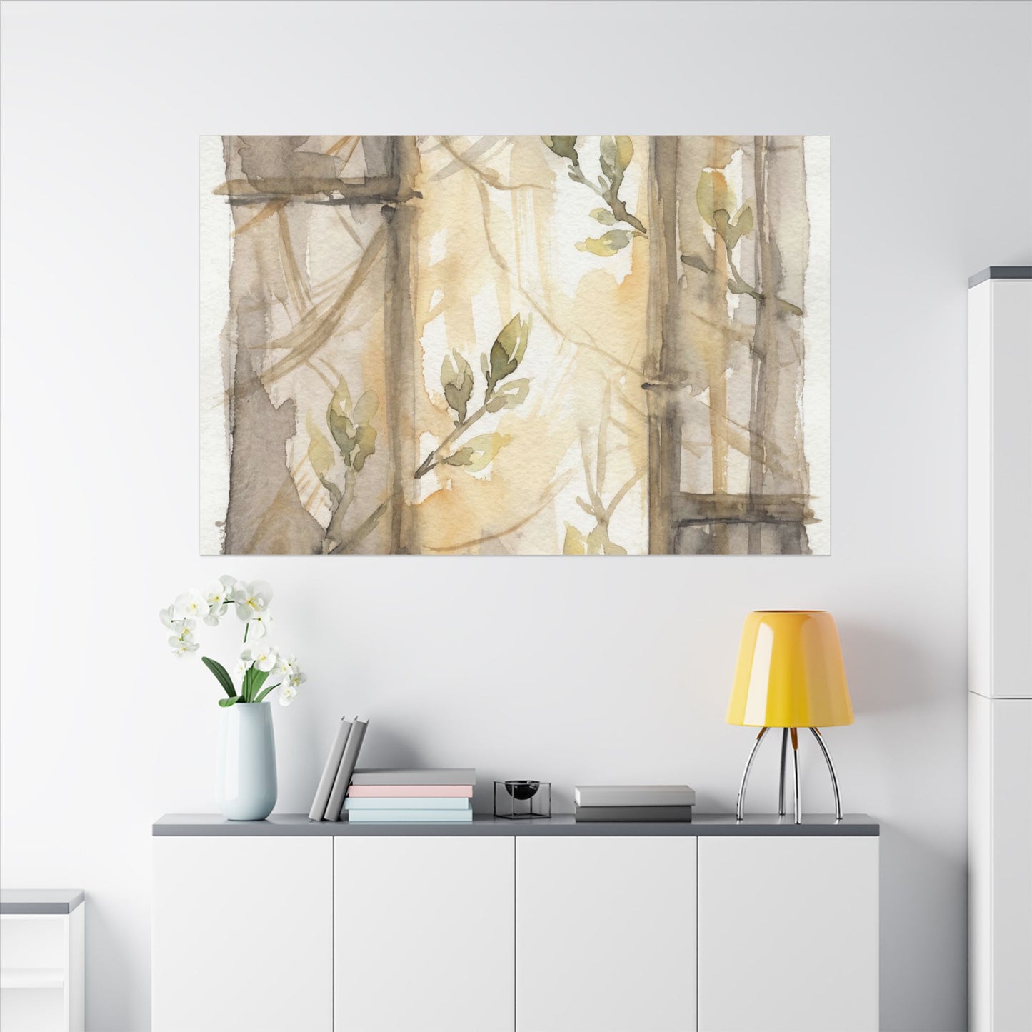 Shoji Screen Spring Canvas Art | Japandi Cozy Design