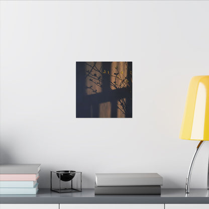 Shadow Play Canvas Art | Spring Dark Japandi Shadow Zen Art