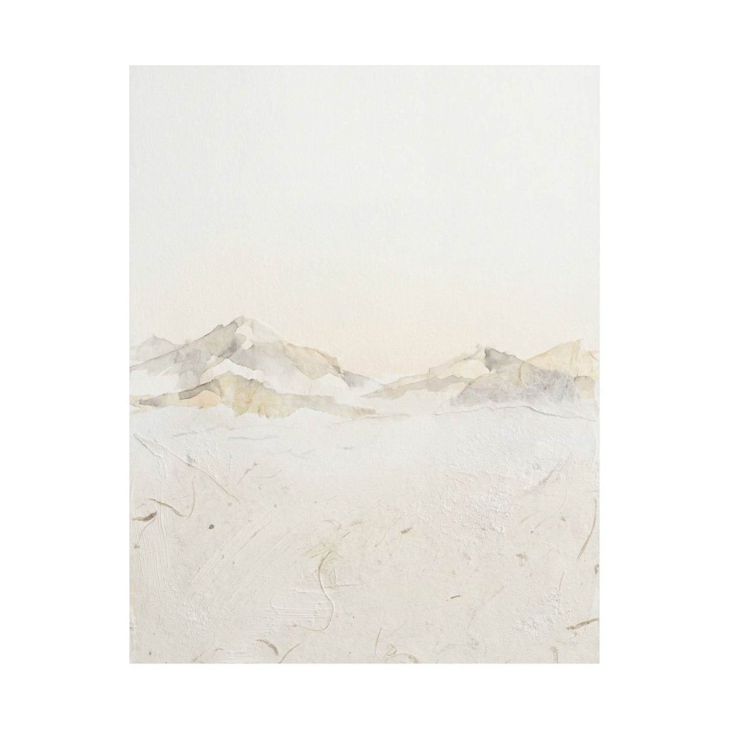Winter Mountain Mist Texture Wall Art Print | Elegant Decor