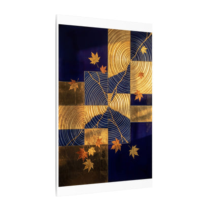 Autumn Water Ripple Crackle Gold Canvas Art | Artful Decor