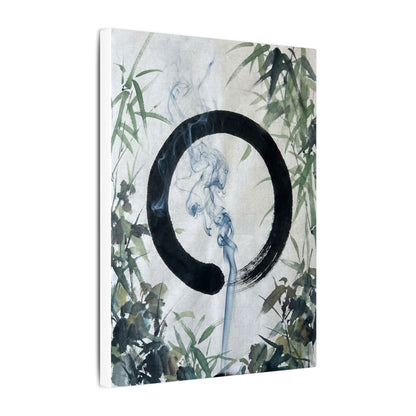 Zen Incense Smoke in Moonlight | Enso Canvas Art