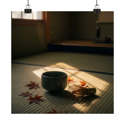 Tea Ceremony Wall Art Print | Autumn Dark Japandi Moody Minimal Art Art Print