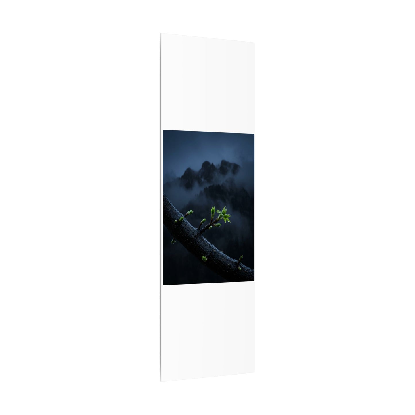 Moonlight Mountain Mist Canvas Art - Dark Japandi Kanso