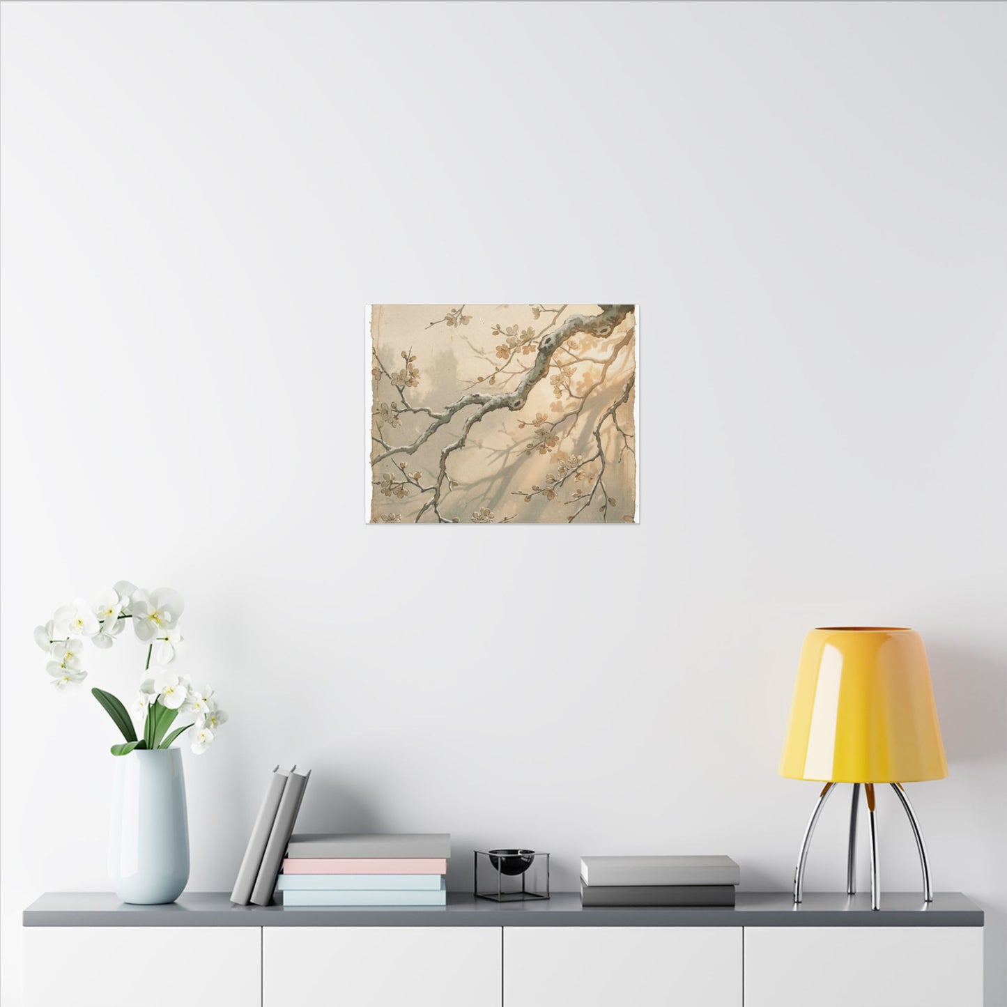 Cherry Blossom Canvas Art | Winter Japandi Japanese Pattern Art