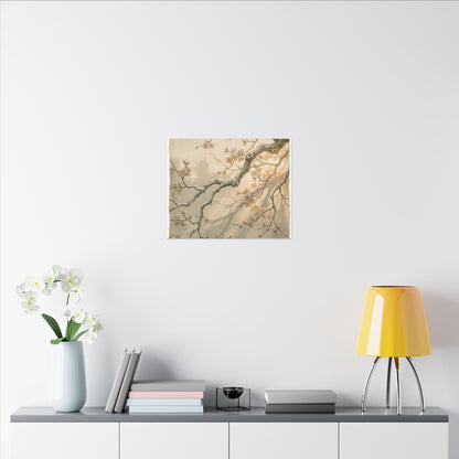 Cherry Blossom Canvas Art | Winter Japandi Japanese Pattern Art