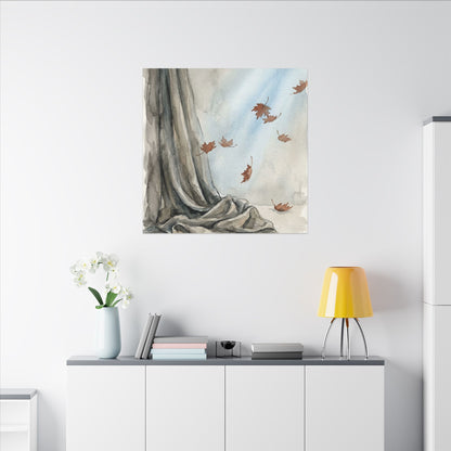 Ma Silk Drape Canvas Art - Japandi Watercolor