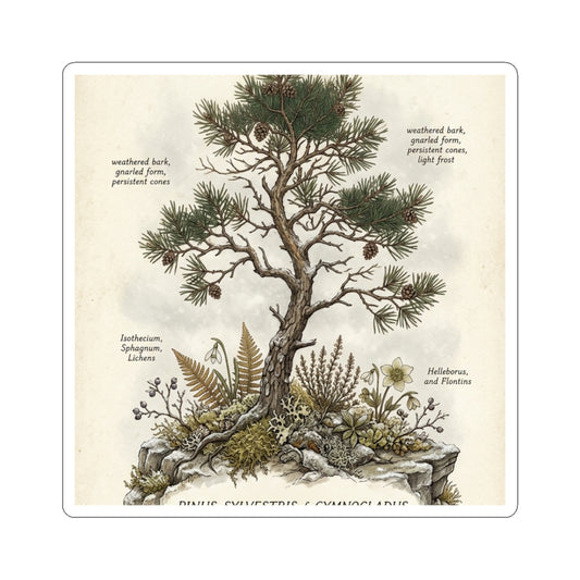 Pine Tree Winter Sticker | Cottagecore Nostalgic Design