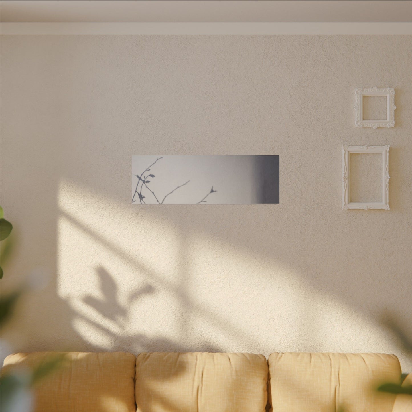 Japandi Shadow Play in Dawn | Japanese Pattern Canvas Art