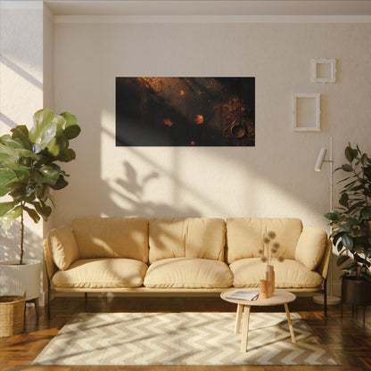 Dark Japandi Rust Patina in Golden Hour | Shadow Zen Canvas Art