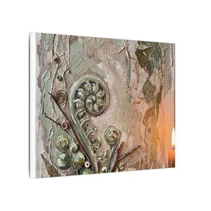 Datsuzoku Fern Unfurling Canvas Art - Japandi Texture
