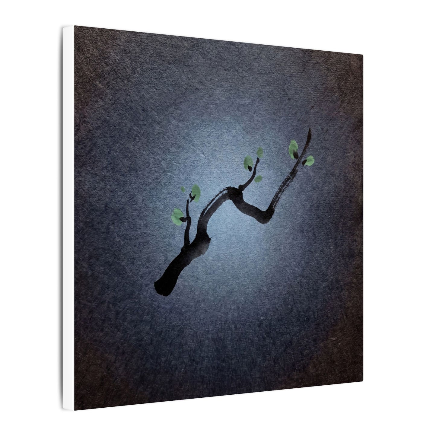 Ink Brushstroke Canvas Art | Spring Dark Japandi Moody Minimal Art