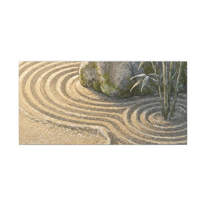 Rock Garden Winter Canvas Art | Zen Peaceful Design