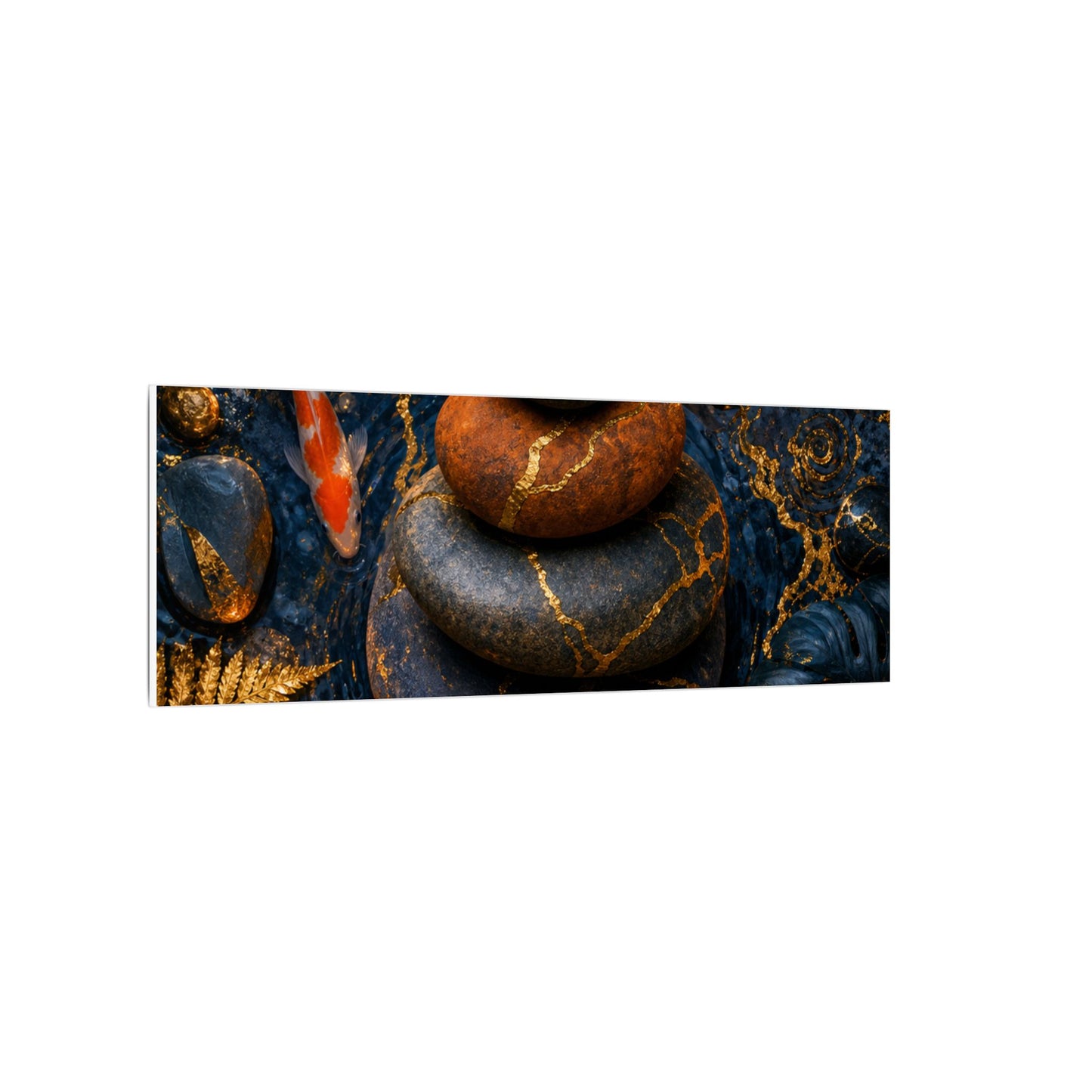 Summer River Stones Gold Vein Canvas Art | Resilient Decor