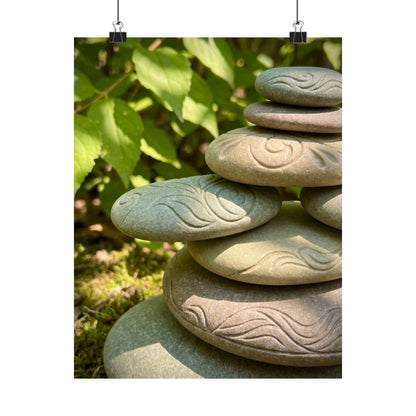 Dappled River Stones Wall Art Print - Japandi Fukinsei Art Print